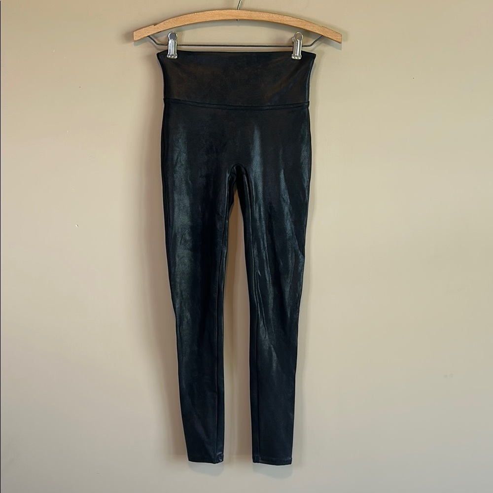 SPANX Metallic Black High-Waisted Leggings